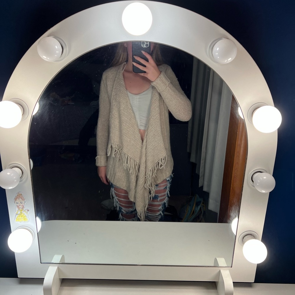 Hollister, cream colored cardigan, medium.   Gently used